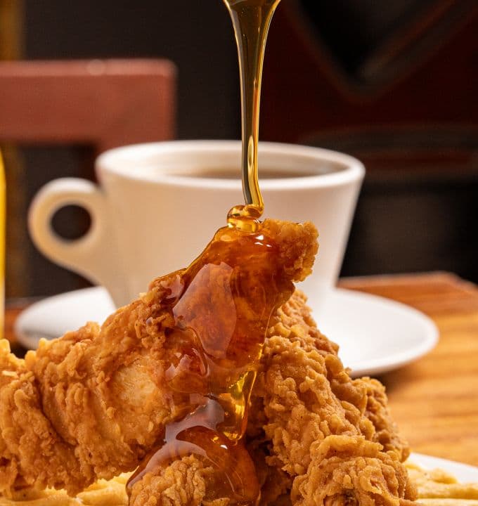 Hot honey drizzle over fried chicken